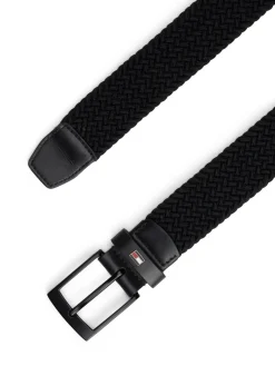 Tommy Hilfiger Adan Enamel Flag Braided Elastic Bælte, , 105 cm- Bælter