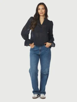 Neo Noir Amara Big Embroidery Bluse, , 40-Dame Bluser & Skjorter