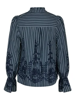 Online Amara Stripe Emb Bluse, , 40 Dame Bluser & Skjorter