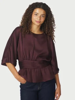 New Annegret Heavy Sateen Bluse, , 36 Dame Bluser & Skjorter