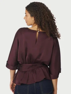 New Annegret Heavy Sateen Bluse, , 36 Dame Bluser & Skjorter