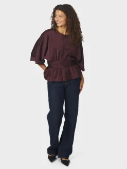 New Annegret Heavy Sateen Bluse, , 36 Dame Bluser & Skjorter