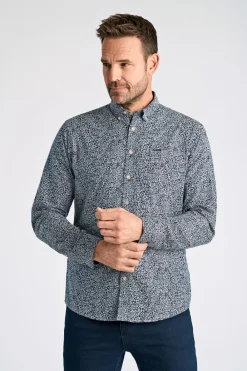 Bison AOP Cotton/Linen Skjorte, , XL- Skjorter