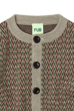 FUB Baby Herringbone Cardigan, , 74 cm-Børn Cardigans