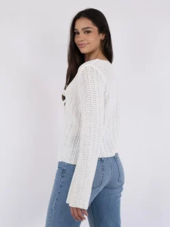 Neo Noir Bates Crochet Knit Cardigan, , 42-Dame Cardigans