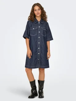 ONLY Belle Stripe Kjole, , XS-Dame Kjoler
