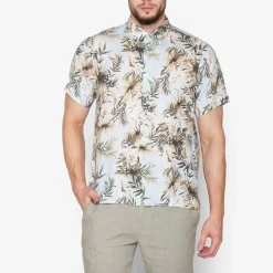 Signal Beton Linen Print Skjorte, , XXL- Skjorter