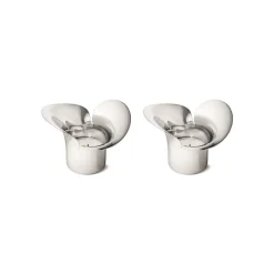 Georg Jensen Bloom Botanica 2-Pak Fyrfadsstage, Sølv- Lysestager & Lys