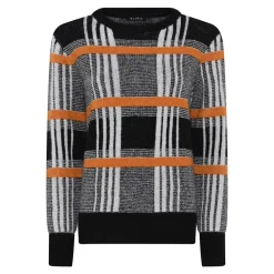 Micha Bold Check Striktrøje, , L-Dame Strik & Sweatshirts