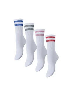 Best Cally Stripe 4-pak Strømper, , One size Dame Strømper