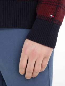 Tommy Hilfiger Check Texture Striktrøje, , XL- Strik
