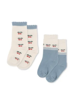 Konges Sløjd Cherry Jacquard 2-pak Strømper, , 29-32-Børn Sokker & Strømper