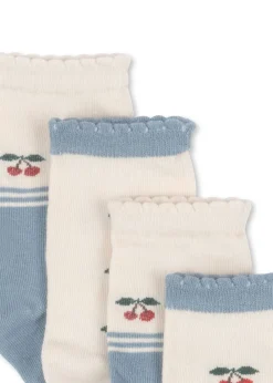 Konges Sløjd Cherry Jacquard 2-pak Strømper, , 29-32-Børn Sokker & Strømper