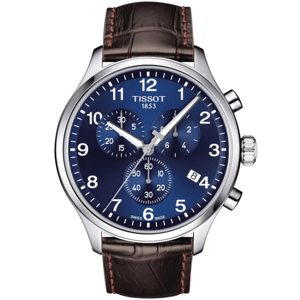 Chrono Xl T116.617.16.047.00 Herreur, Brown/Blå, 45 mm Ure