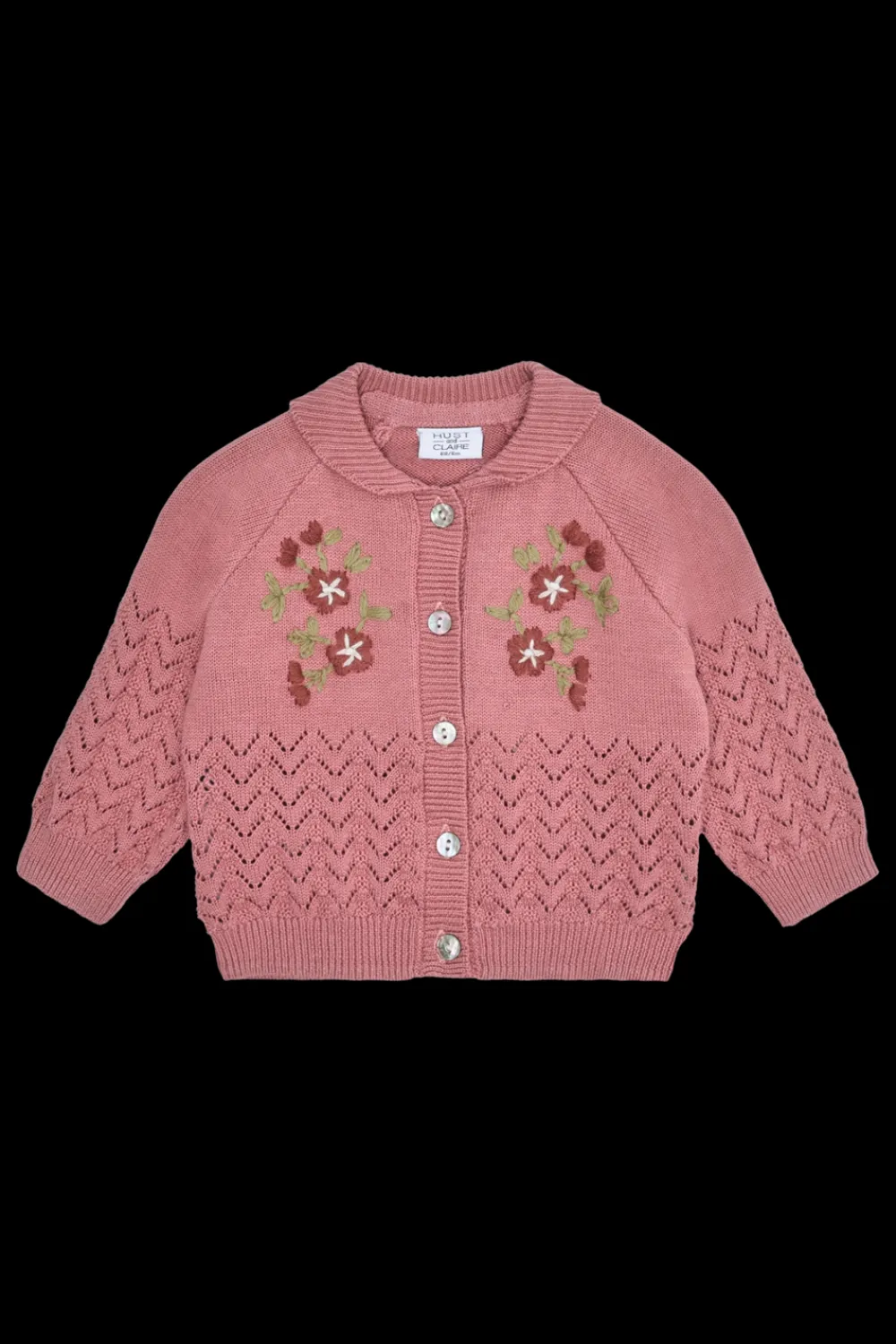Hust & Claire Cilja Embroidery Cardigan, , 92 cm-Børn Cardigans