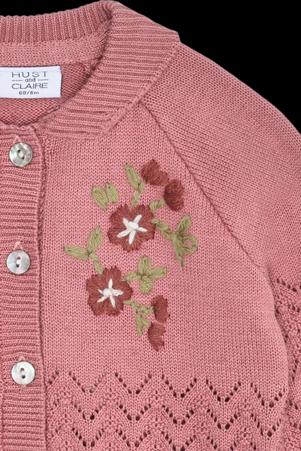 Hust & Claire Cilja Embroidery Cardigan, , 92 cm-Børn Cardigans