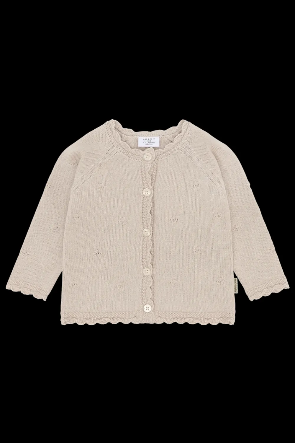 New Cilja Pointelle Cardigan, , 128 cm Børn Cardigans