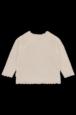 New Cilja Pointelle Cardigan, , 128 cm Børn Cardigans