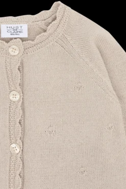 New Cilja Pointelle Cardigan, , 128 cm Børn Cardigans