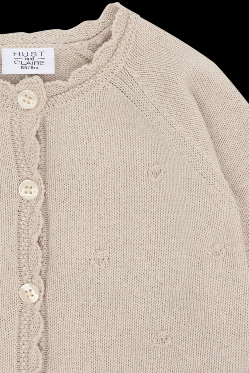 New Cilja Pointelle Cardigan, , 128 cm Børn Cardigans