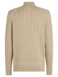 Tommy Hilfiger Classic Cable Polo Zip Cardigan, , 3XL- Cardigans