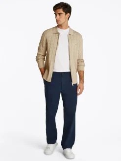 Tommy Hilfiger Classic Cable Polo Zip Cardigan, , 3XL- Cardigans