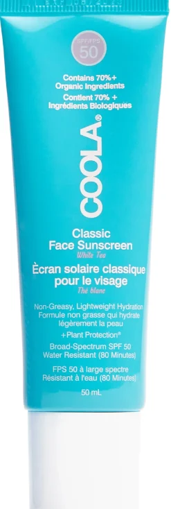 Coola Classic White Tea Face Lotion, SPF 50, 50 ml- Solbeskyttelse