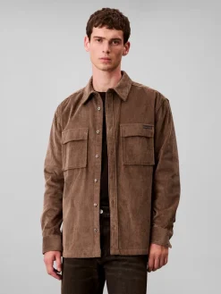 Calvin Klein Jeans Corduroy Pocket Relaxed Overshirt, , L- Overshirts
