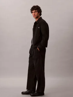Calvin Klein Cotton Pleated Half Elastic Bukser, , 34- Bukser & Chinos