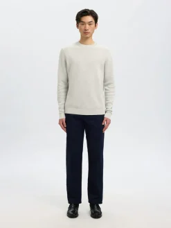 Selected Homme Dane Structure Crew Neck Striktrøje, , L- Strik
