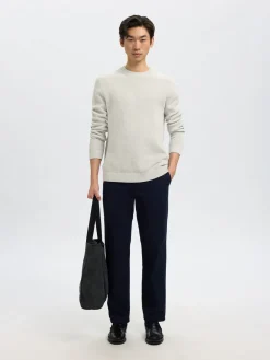 Selected Homme Dane Structure Crew Neck Striktrøje, , L- Strik