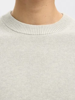 Selected Homme Dane Structure Crew Neck Striktrøje, , L- Strik