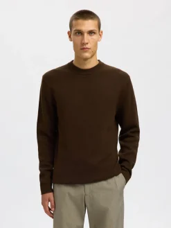 Selected Homme Dane Structure Crew Neck Striktrøje, , M- Strik