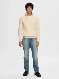Discount Dane Structure Half Zip Striktrøje, , L Strik