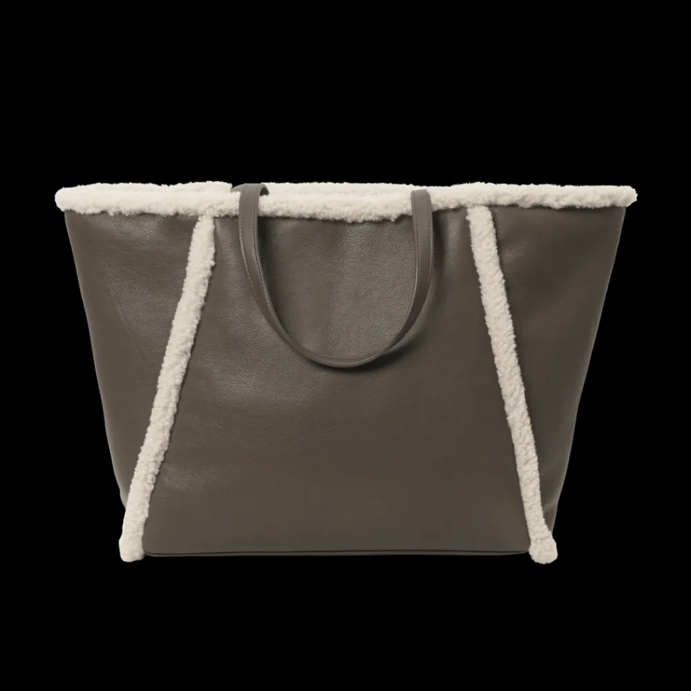 Outlet Day Faux Shearling Tote, Dame Shoppere