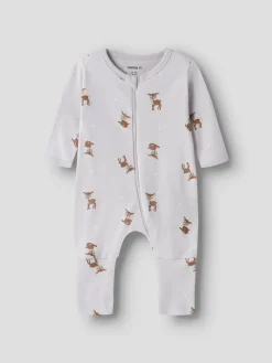 Name It Deer Zip 2-pak Natdragt, , 80 cm-Børn Undertøj & Nattøj