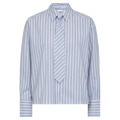 Hot DevinCC Stripe Tie Skjorte, , L Dame Bluser & Skjorter