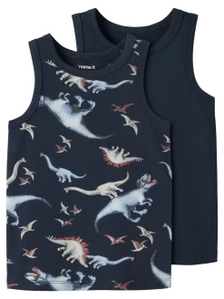 Name It Dino 2-pak Undertrøjer, , 110 cm-Børn Undertøj & Nattøj