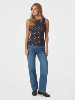 Discount Ditty Jersey Dot Top, , 40 Dame T-Shirts & Toppe