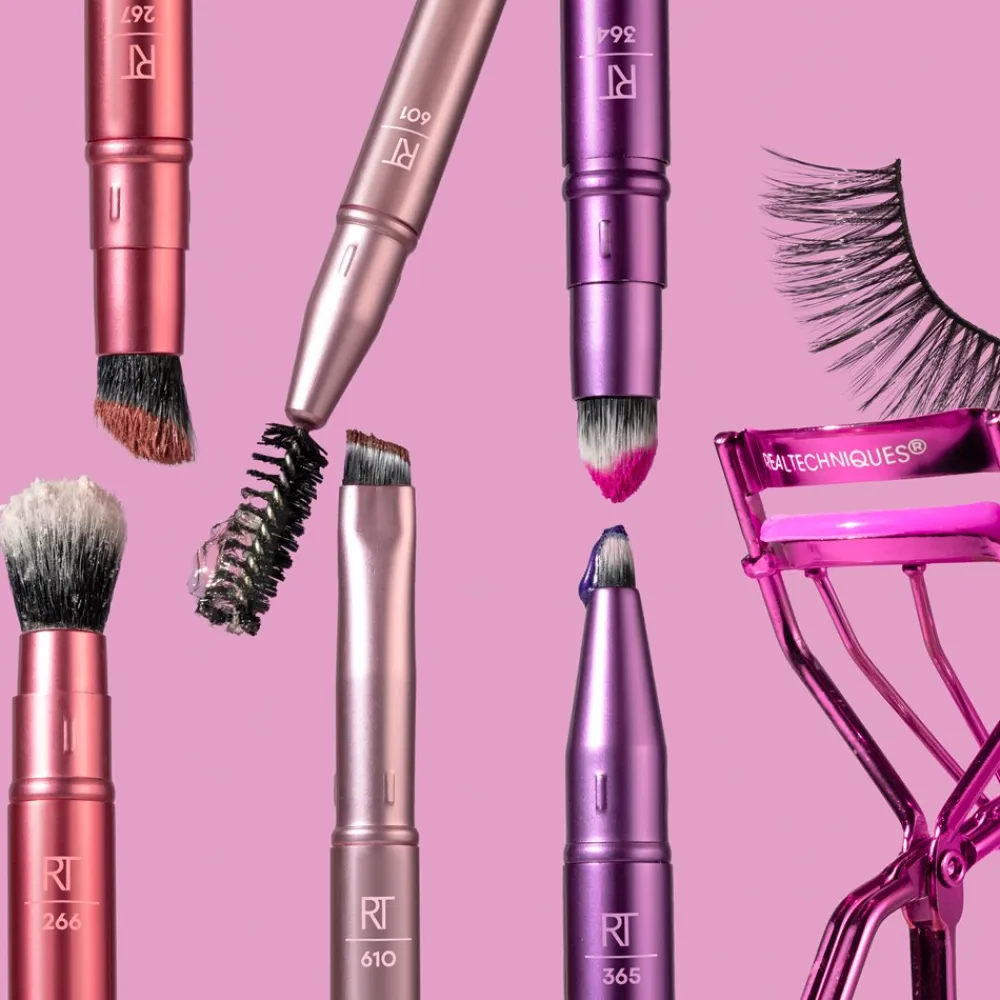Real Techniques Double Time Brush + Lash Makeupbørstesæt- Makeupbørster|Makeup