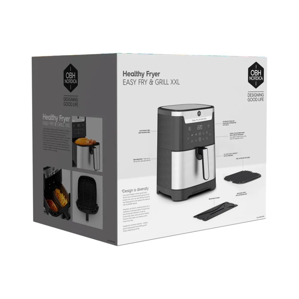 OBH Nordica Easy Fry & Grill 2-i-1 Airfryer- Køkkenmaskiner