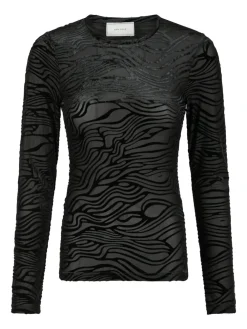 Sale Ella Zebra Burnout Bluse, , 36 Dame Bluser & Skjorter