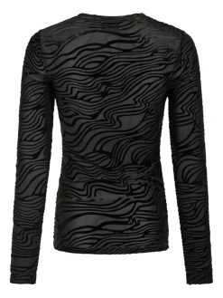 Sale Ella Zebra Burnout Bluse, , 36 Dame Bluser & Skjorter