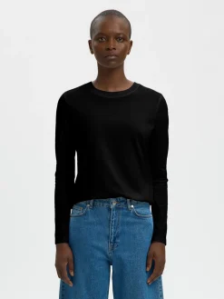 Selected Women Essential Langærmet T-shirt, , M-Dame T-Shirts & Toppe