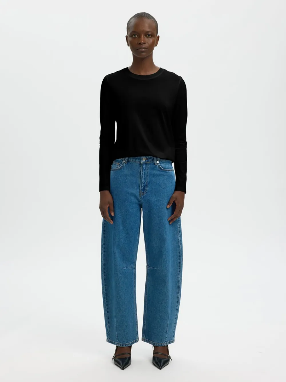 Selected Women Essential Langærmet T-shirt, , M-Dame T-Shirts & Toppe