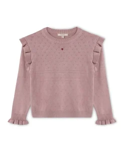 Fame O-Neck Strikbluse, , 95 cm Børn Strik & Sweatshirts