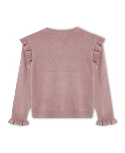 Fame O-Neck Strikbluse, , 95 cm Børn Strik & Sweatshirts