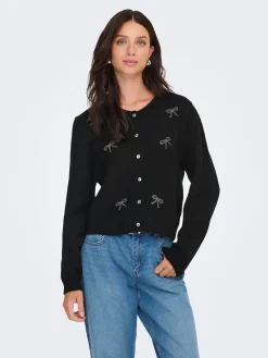 JDY Faye Bow Cardigan, , L-Dame Cardigans