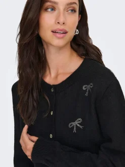 JDY Faye Bow Cardigan, , L-Dame Cardigans