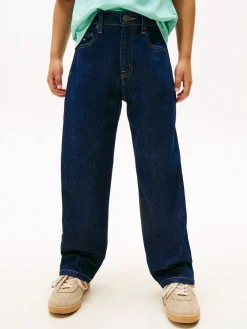Discount Flag Embroidery Relaxed Jeans, , 164 cm Børn Jeans